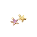Gold and purple enamel starfish pendants for DIY necklaces and jewelry making - Gold Starfish Purple Enamel