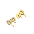 Ciondolo libellula in acciaio inossidabile dorato con smalto bianco per gioielli fai-da-te - Forma di Fiocco (14*13*1.3mm) / Oro/Bianco