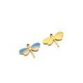 Ciondoli a forma di libellula dorata con smalto blu e bianco per gioielli fai da te - Libellula (12*16*1.3mm) / Oro/Blu