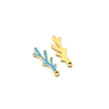 Pendenti a ramo dorati con finitura in smalto azzurro per creazione gioielli DIY - Forma di Corallo (20*7*1.3mm) / Oro/Blu