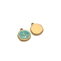 Goldener runder Anker-Anhänger mit seemannsblauem Emaille für DIY-Schmuck - Anker Grün