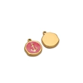 Goldener Edelstahl-Anhänger mit rosa Emaille und maritimem Anker-Design - Anker Rosarot