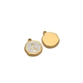 Goldener runder Ankeranhänger mit unregelmäßigem Lava-Rand für DIY-Schmuck - Anker Weiß