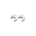 Polished silver stainless steel crescent moon beads for DIY jewelry making - Steel