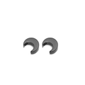 Minimalist stainless steel crescent moon stud earrings in matte black metal finish - Black