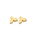 Polished gold whale tail pendants for DIY jewelry making in a pair of two pieces - Gold