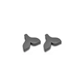 Matte black whale tail charms for DIY bracelets with pre-drilled holes for jewelry making - Black