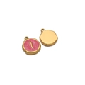 Goldener unregelmäßiger Anhänger mit rosa Emaille und Relief-Design für DIY-Schmuck - Schlange Rosarot