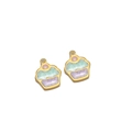 18k gold plated cupcake pendant with colorful enamel for DIY necklaces or earrings - Green Purple