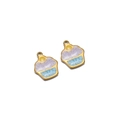 Anhänger in Cupcake-Form aus 18k vergoldetem Edelstahl mit buntem Emaille-Finish - Lila Blau