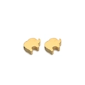 Vacuum plated stainless steel elephant charm bead in matte gold finish for DIY jewelry - Gold