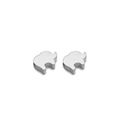 Silver elephant-shaped stainless steel spacer beads with a brushed metallic texture - Steel