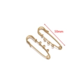 Set of two 50mm gold stainless steel multi-loop paperclip waist pins for DIY brooch crafts - 3-strand / 50mm / Gold