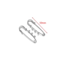 Pair of 50mm silver stainless steel safety pins with four decorative spiral loops - 3-strand / 50mm / Steel