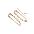 70mm gold-tone stainless steel safety pin with five loops for DIY jewelry making - 4-strand / 70mm / Gold
