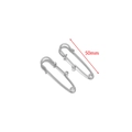 50mm silver stainless steel safety pins for DIY jewelry making and clothing fastener - 1 Hole / 50mm / Steel