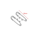 Two silver stainless steel safety pins with multiple loops for DIY jewelry, 50mm size - 2-strand / 50mm / Steel