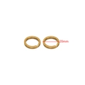 Pair of 18k gold plated 20mm flat stainless steel key rings with polished finish - Gold 20