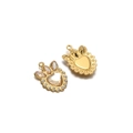 Golden crown heart jewelry pendant featuring champagne crystals for DIY necklaces - Beige