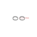 Flat silver stainless steel 15mm split key ring with double-layered metal design - Silver 15