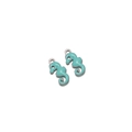 Blue enamel seahorse pendants in stainless steel for DIY jewelry making - Green