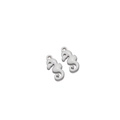 Pendentif hippocampe en émail blanc avec bordure argentée pour bijoux DIY - Hippocampe Acier Trou Unique / Blanc