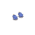 Pendentifs poulpe en émail bleu avec placage doré et points blancs pour bijoux - Poulpe Doré Trou Unique / Bleu Saphir