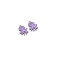 Pendentifs pieuvre violets DIY avec finition émail et pois blancs pour bijoux - Poulpe Acier Trou Unique / Violet