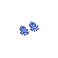 Pendentif poulpe en émail bleu à pois blancs pour bijoux DIY en acier inoxydable - Poulpe Acier Trou Unique / Bleu Saphir