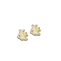 Paire de breloques poissons tropicaux à rayures jaunes et dorure pour bijoux DIY - Poisson Tropical Doré Trou Unique / Jaune Citron