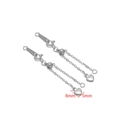 Stainless steel 6cm extender chain with 8x5mm heart pendant and spring clasp in silver - Smooth Heart Tail Piece Steel