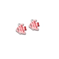 Pendentifs poissons en émail rose et rouge en acier inoxydable pour bijoux DIY - Poisson Tropical Acier Trou Unique / Rose Bonbon