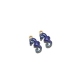 Pendentif hippocampe bleu et or avec émail dégradé pour la création de bijoux DIY - Hippocampe Doré Trou Unique / Bleu Saphir