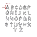 Set of 26 stainless steel crystal alphabet pendants measuring 10mm for jewelry making - Letter A / Steel