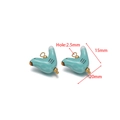 Blue-green bird painted ceramic charms with 15mm height and 2.5mm hole for jewelry DIY - Blue Peace Dove (20*15mm)