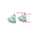 Light blue ceramic bird pendants for DIY jewelry with gold metal loops and bird motifs - Blue-White Peace Dove (20*15mm)