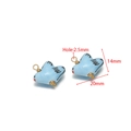 Light blue ceramic bird pendant for DIY jewelry making with gold loop 20mm x 14mm - Blue-White Pigeon (14*20mm)
