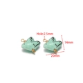Pair of light green ceramic bird pendants with gold loops and size measurement marks - Light Green Pigeon (14*20mm)