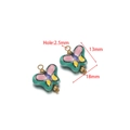 Handmade butterfly ceramic pendant DIY jewelry accessory in green with gold finish - Green Pattern Butterfly (13*18mm)