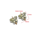 DIY hand-painted butterfly ceramic pendant with gold accents for jewelry making 18x13mm - Yellow Pattern Butterfly (13*18mm)