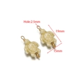 Handmade ceramic sea turtle pendant in cream white with 19x15mm size and gold loop - Yellow-White Turtle (19*15mm)