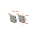 Set of two sea turtle ceramic charms with golden metal loops for DIY jewelry making - Gray-White Turtle (19*15mm)