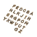 26 gold-plated alphabet charms with black micro-pave zircons for DIY jewelry making - Letter A / Gold