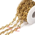 Golden stainless steel geometric link chain in 11.5x8.5mm size for DIY hip hop jewelry - 8.5*11.5mm Flattened Pig Nose and 4*6mm Oval Link / Gold