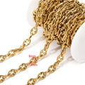 Golden pig nose chain on a white spool, DIY stainless steel jewelry link 8x13mm - 8*13mm Pig Nose / Gold