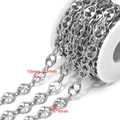 Silver stainless steel mariner chain for DIY jewelry making on white spool 15mm link size - 10*15mm Pig Nose and 6*9mm Oval Link / Steel
