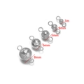 Faceted silver stainless steel ball pendants with double loops in 3mm to 8mm sizes - 3mm / Faceted Ball With Double Loops / Steel