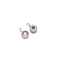 Light pink 7mm round crystal pendant with silver stainless steel hook for jewelry DIY - Pink With Silver Base
