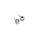 Silver drop earrings with 7mm round purple crystals and stainless steel hooks - Light Purple With Silver Base