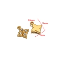 Golden flower charm pendant with four crystal zircons and 11x9mm dimensions for DIY jewelry - Gold Four-Leaf Clover With Rhinestone